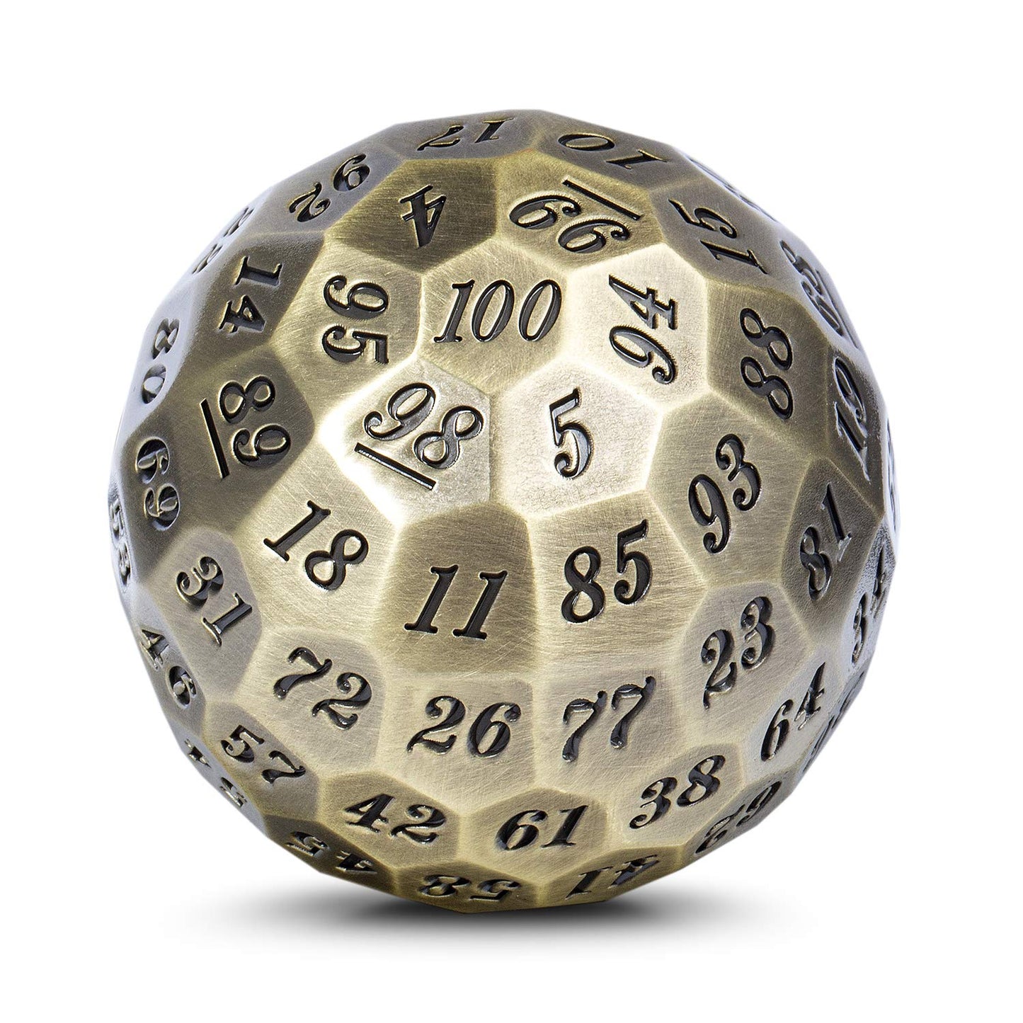 Dndnd Metal Dice D100 Single 50Mm 100 Sided Polyhedral Dice With Metal Case And Velvet Pouch For Table Game(Ancient With Black N