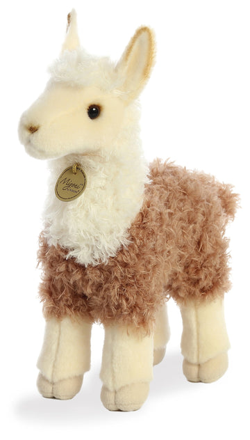 Aurora® Realistic Miyoni® 2 Tone Llama Stuffed Animal - Lifelike Detail - Cherished Companionship - Brown 12 Inches