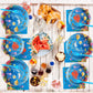 Gisgfim 96 Pcs Ocean Under The Sea Plates And Napkins Party Supplies Ocean Themed Tableware Set Lunch Napkins Party Decorations