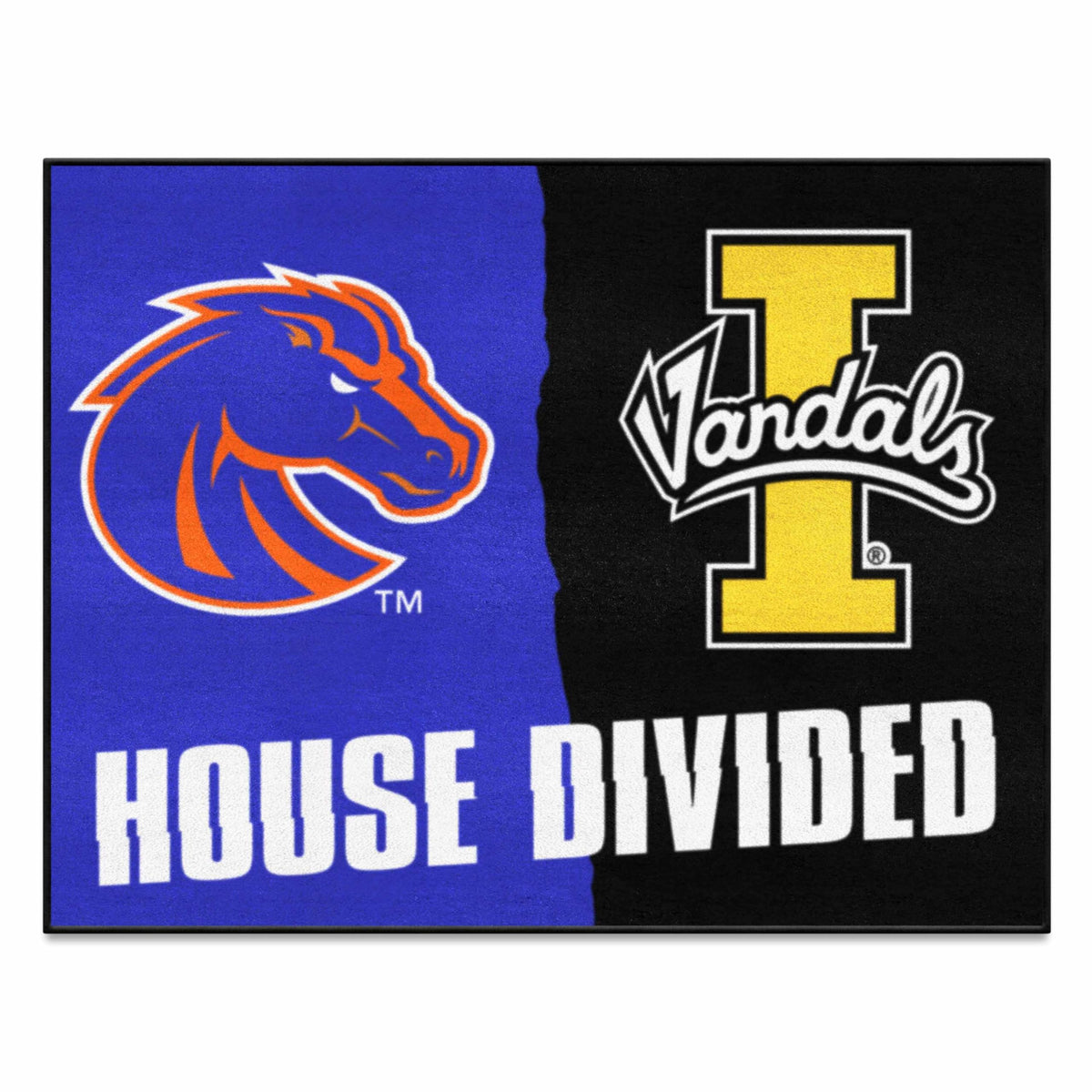 FANMATS 18675 Boise State / Idaho House Divided Rug - 34 in. x 42.5 in.