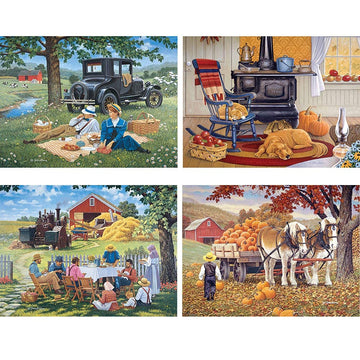 Bits And Pieces - 4-In-1 Multi-Pack - 1000 Piece Jigsaw Puzzles For Adults - 1000 Pc Puzzle Set Bundle By Artist John Sloane - 20' X 27'