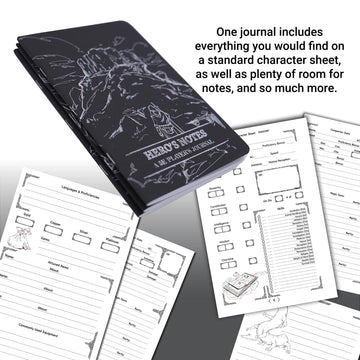 Dungeon Craft Players Journals Detailed Rpg Character Notebook: Black, For Dungeons And Dragons Fifth Edition Roleplaying Campai