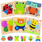 Bekayshad Wooden Puzzles Toddler Toys Gifts For 1 2 3 Year Old Boys Girls, Animal Jigsaw Puzzles Montessori Toys, Learning Educational Christmas Birthday Gifts For Girls Boys Ages 1-3