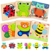 Bekayshad Wooden Puzzles Toddler Toys Gifts For 1 2 3 Year Old Boys Girls, Animal Jigsaw Puzzles Montessori Toys, Learning Educational Christmas Birthday Gifts For Girls Boys Ages 1-3