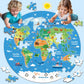 72 Piece World Map Jigsaw Puzzle For Kids 3-5, 4-6 Globe Round Floor Puzzles Geography Educational Birthday Gifts Learning Resou