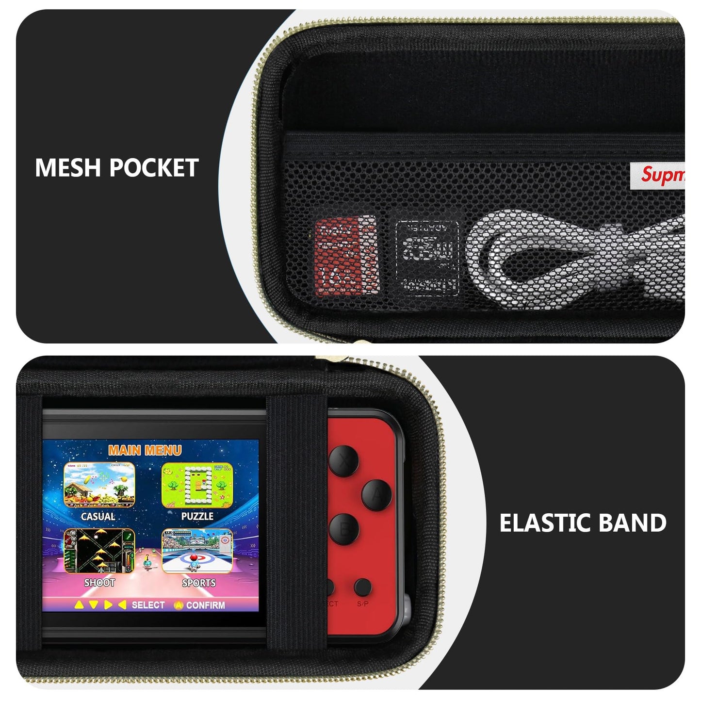 Supmay Carrying Case Compatible With Kavoyi / Beico / Tebiyou 32 Bit Handheld Games For Kids, Portable Arcade Gaming Player Stor