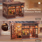 Fsolis Book Nook Kit - DIY Scene Miniature Kit  3D Wooden Puzzles for mature-themeds  294 Pieces  Tiny House Booknook Craft Bookshelf Decor Mini Scale Model  Gifts for Women Puzzle Lovers (Corner Coffee Shop)