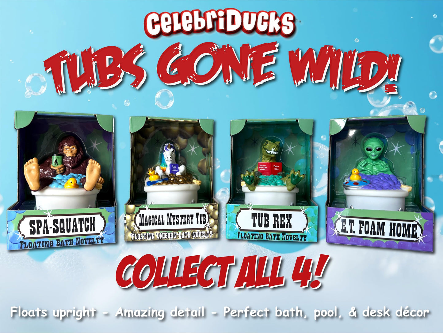 CelebriDucks - Spa-Squatch - Tubs Gone Wild Floating Bath Novelty - Collectible Bath Toy Gift for Kids & Adults of All Ages
