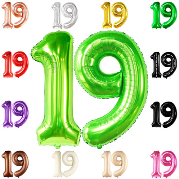 Katchon, Giant 19 Birthday Balloons Green - 40 Inch | 19 Balloons For 19Th Birthday Decorations | Green 19 Balloon Number | 19Th Birthday Balloons For 19 Year Old Birthday Party Decorations