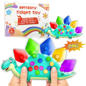 2Pc Dinosaur Color Sorting Sensory Toys, Montessori Toys For Toddler Fine Motor Skill Game Learning Activities Quiet Calm Down F