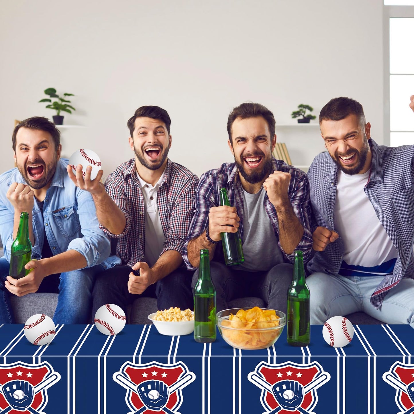 Mixweer Baseball Plastic Tablecloth Baseball Party Disposable Table Cover Baseball Party Supplies Plastic Baseball Theme Table C