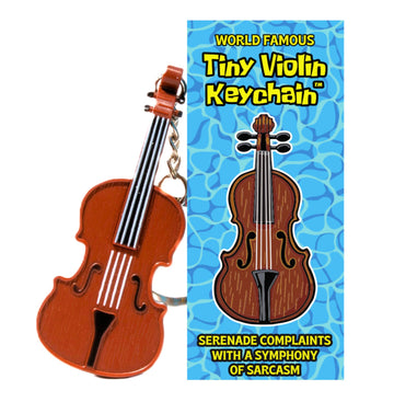 Dr Dingus World'S Smallest Violin - Mr Krabs Sad Music From Spongebob - Exclusive License - Pocket Sized Tiny Violin Keychain Symphony Of Empathy