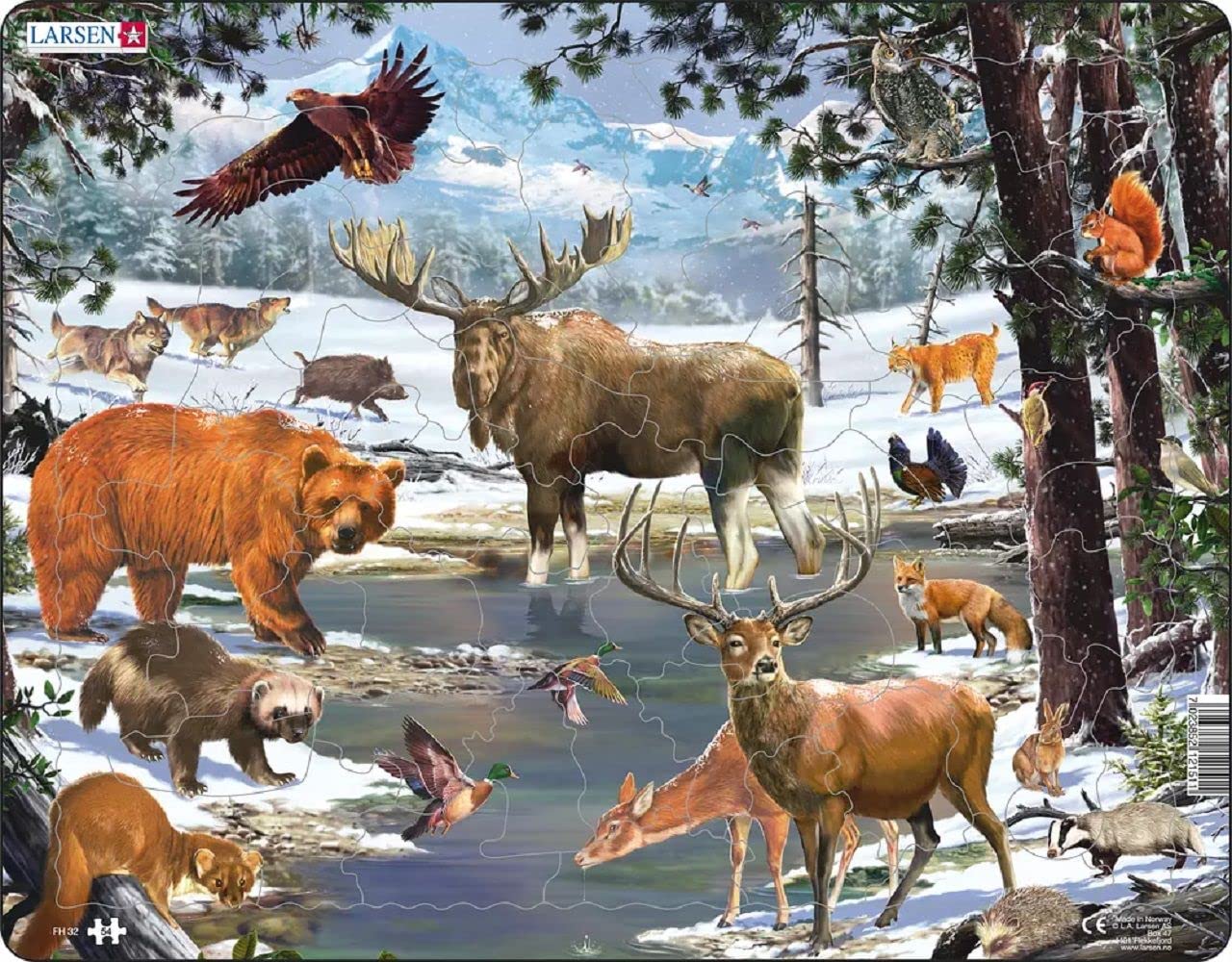 Larsen Puzzles Canadian Animals 54 Piece Children'S Jigsaw Puzzle