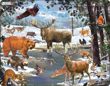 Larsen Puzzles Canadian Animals 54 Piece Children'S Jigsaw Puzzle