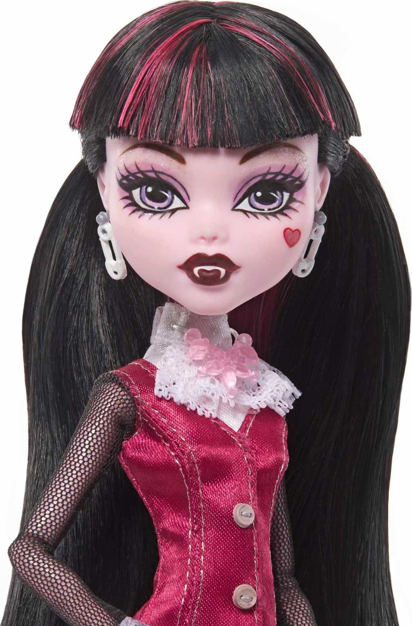 Monster High Draculaura Reproduction Doll Wearing Original Fashion & Shoes With Pet, Display Stand & Accessories, 10-5-Inch Collectible Toy