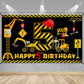 Construction 5Th Birthday Banner Decorations For Boys Kids, Dump Truck Construction Theme Five Birthday Party Supplies, Excavato