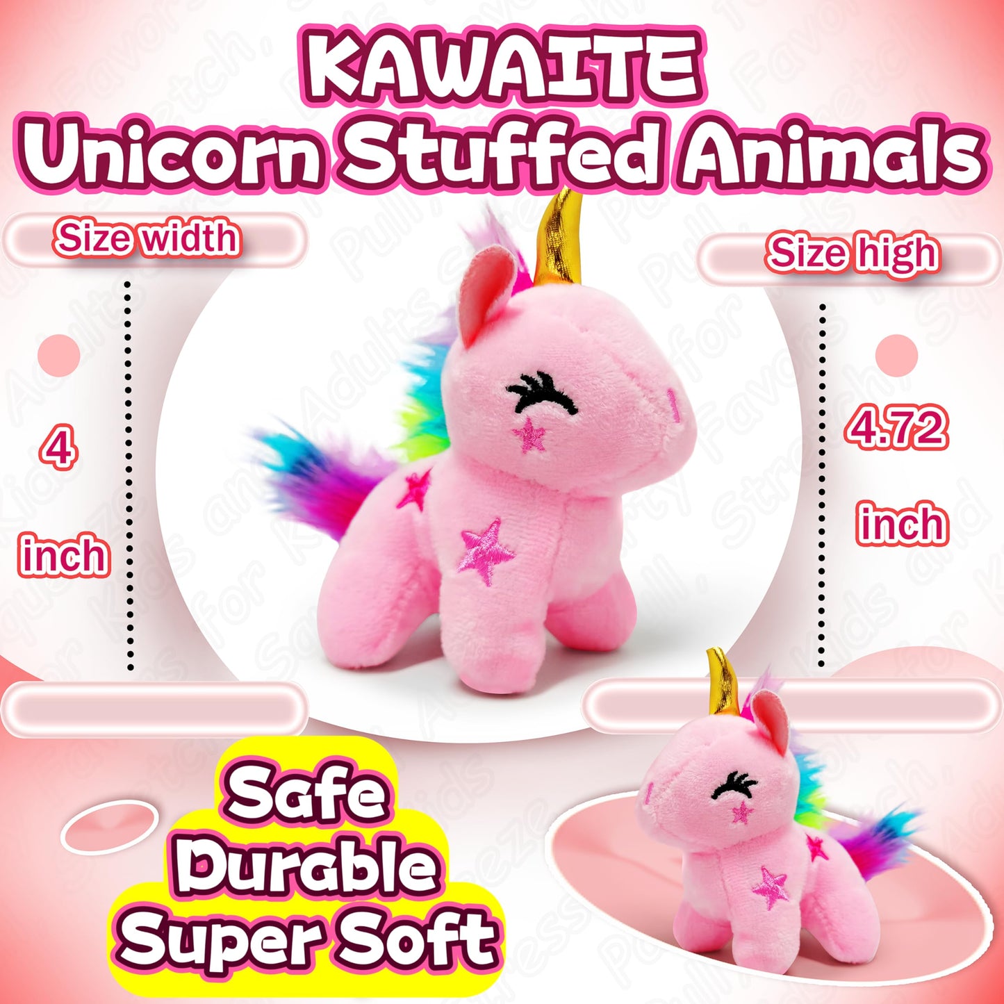 Light Pink Unicorn Stuffed Animals, Kawaii Plushies For Girls And Boys, Soft Unicorn Mini Plush Toys Key Chains, Fun And Cuddly