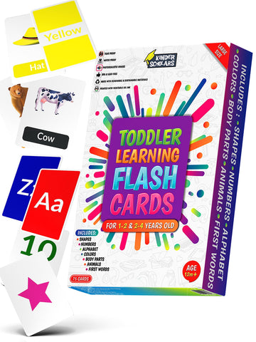 Thick Rip Proof & Waterproof Toddler Flash Cards For Ages 1,2,3,4 Years - (150 Real Images) Alphabet Abc, Colors, Shapes, Numbers, Animals, Body Parts, Lit Letters, First Words By Kinder Scholars