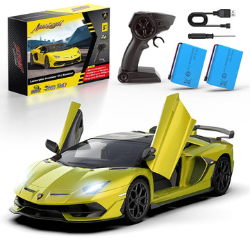 AEROQUEST Lamborghini Remote Control Car, Officially Licensed 1:14 Lambo RC Car for Boys Girls Birthday Gift, Green Toys for 3 4