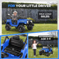 Hikole Ride On Car With Remote Control Toddler Jeeps, 12V Kids Electric Power Car Wheels With Multi-Function Dashboard, Spring Suspension, Led Lights, Battery Operated Vehicles For Boys Grils, Blue