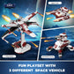 QLT 3 in 1 Space Wars Building Set - X-Wing Fighter, Republic Tank, AV-7 Cannon, Plastic, Model YC329, Compatible with Lego, Ages 6+