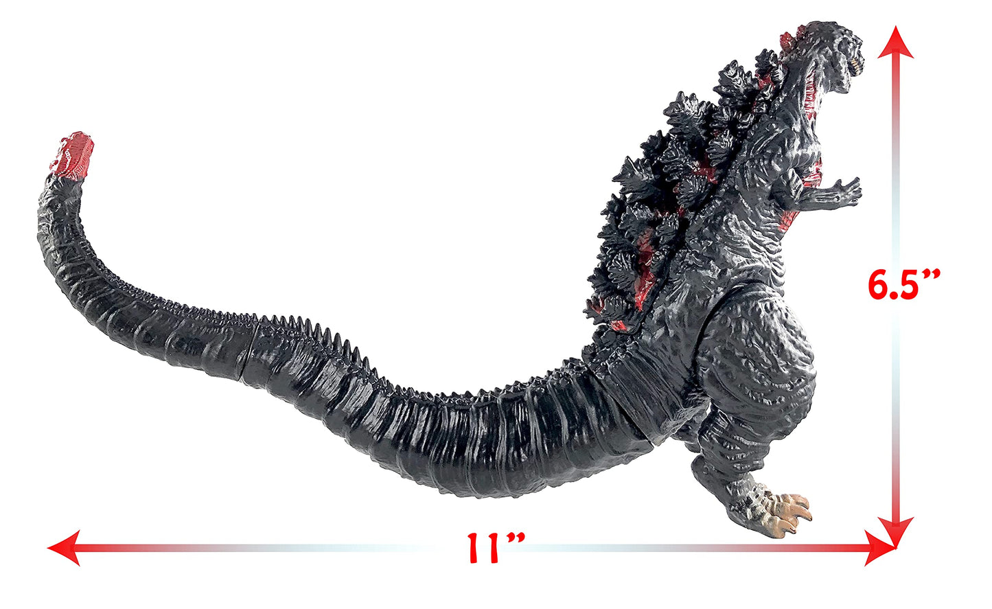 TwCare Shin Godzilla Action Figure, 11" Movable Joints, Grey Soft Vinyl, Model 672975609276, Includes Carry Bag