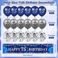 Rumia Blue 75Th Birthday Decorations For Men Women, Navy Blue Silver Happy 75Th Birthday Yard Banner, Blue 75Th Birthday Balloons For 75Th Birthday Anniversary Party Decorations Supplies (A9143)
