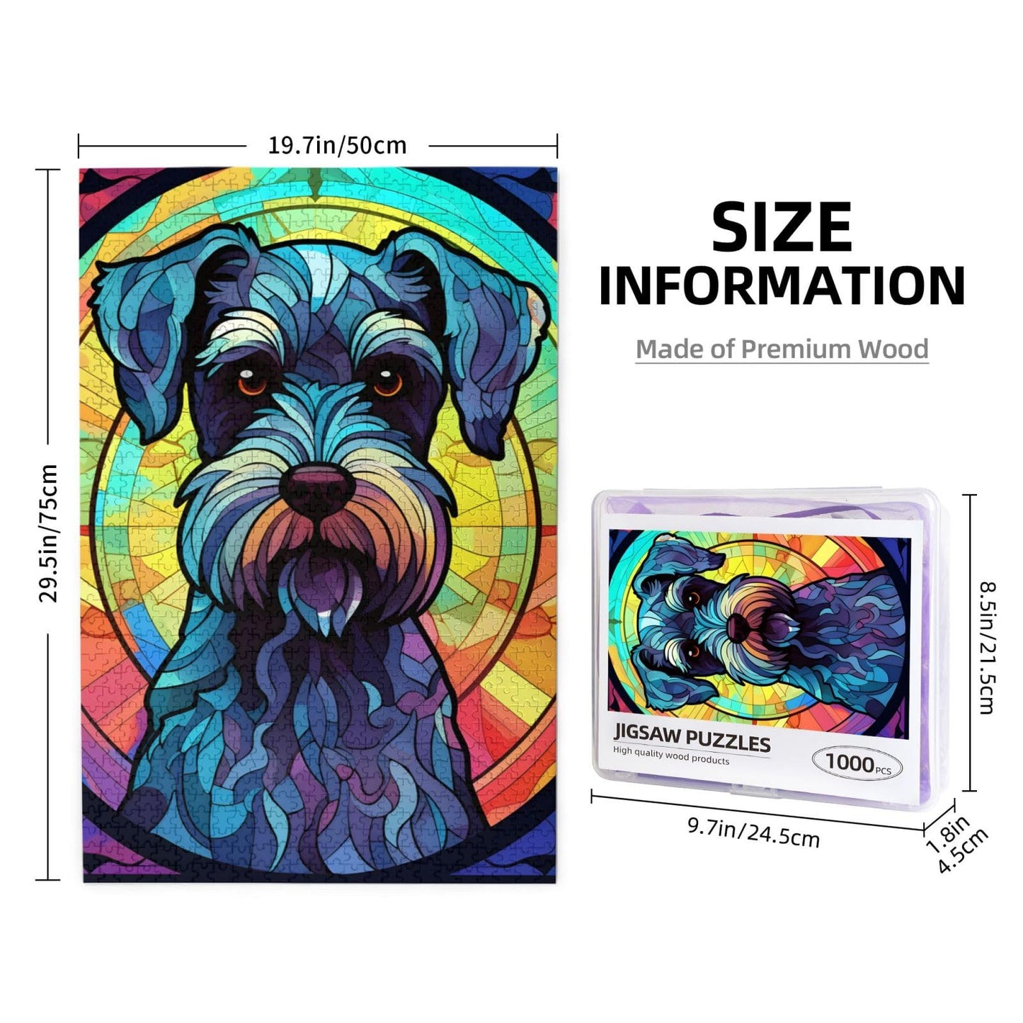 Novgift Miniature Schnauzer Wooden Puzzle - 1000 Pieces Art for Kids & Adults, Perfect Gift for Birthdays & Holidays