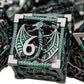ARUOHHA Hollow DND Metal Dice Set Role Playing Games Dice with Gift Box, 7PCS Black Green D+D Polyhedral Dice Dungeons and Drago