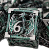 ARUOHHA Hollow DND Metal Dice Set Role Playing Games Dice with Gift Box, 7PCS Black Green D+D Polyhedral Dice Dungeons and Drago