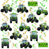 Marspark 30 Pieces Tractor Birthday Party Decorations Cars Theme Party Supplies Green Hanging Swirls Favors Decorations for Tran