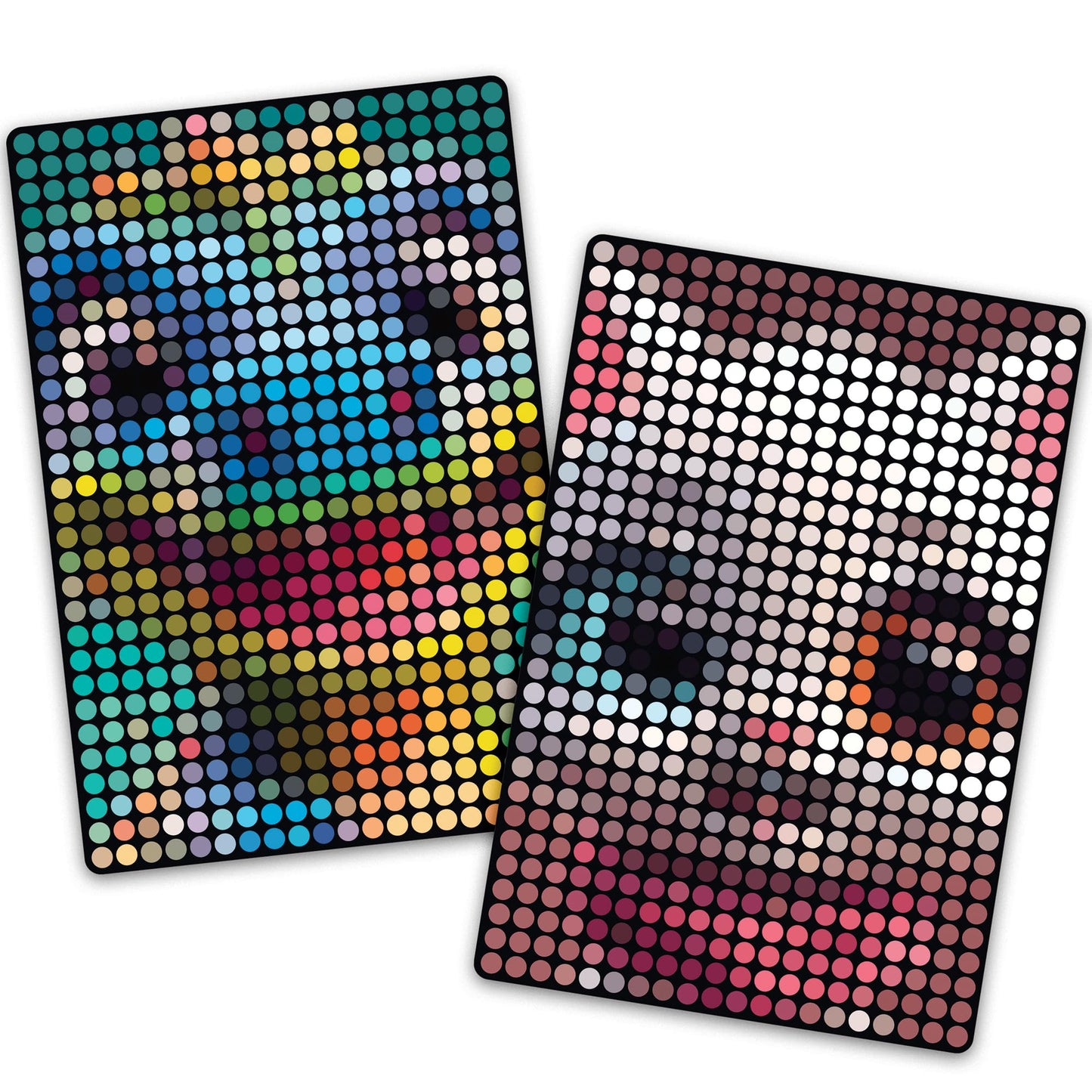 Make It Real: Stamp to Reveal: 2 Characters - Cool Cat & Smily Dino - DIY 2 Dot Posters, 11 x 16.5, Craft Kit, Artwork Activity,