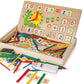 Smoneo Wooden MultiFunctional Digital Computing Learning Box with Writing Board Educational Toy for Kids Numbers Learning Toy (