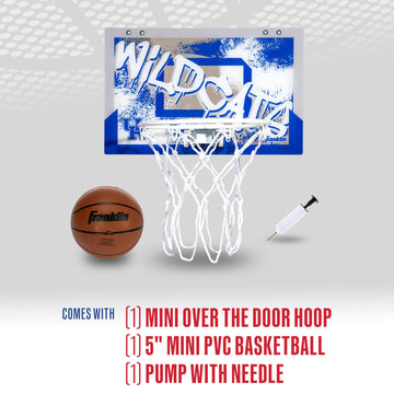 Franklin Sports Kentucky Over The Door Basketball Hoop - Kids Indoor Basketball Hoop With Mini Ball - Kentucky Fan Shop Toy For Bedroom + Office - Over The Door Set