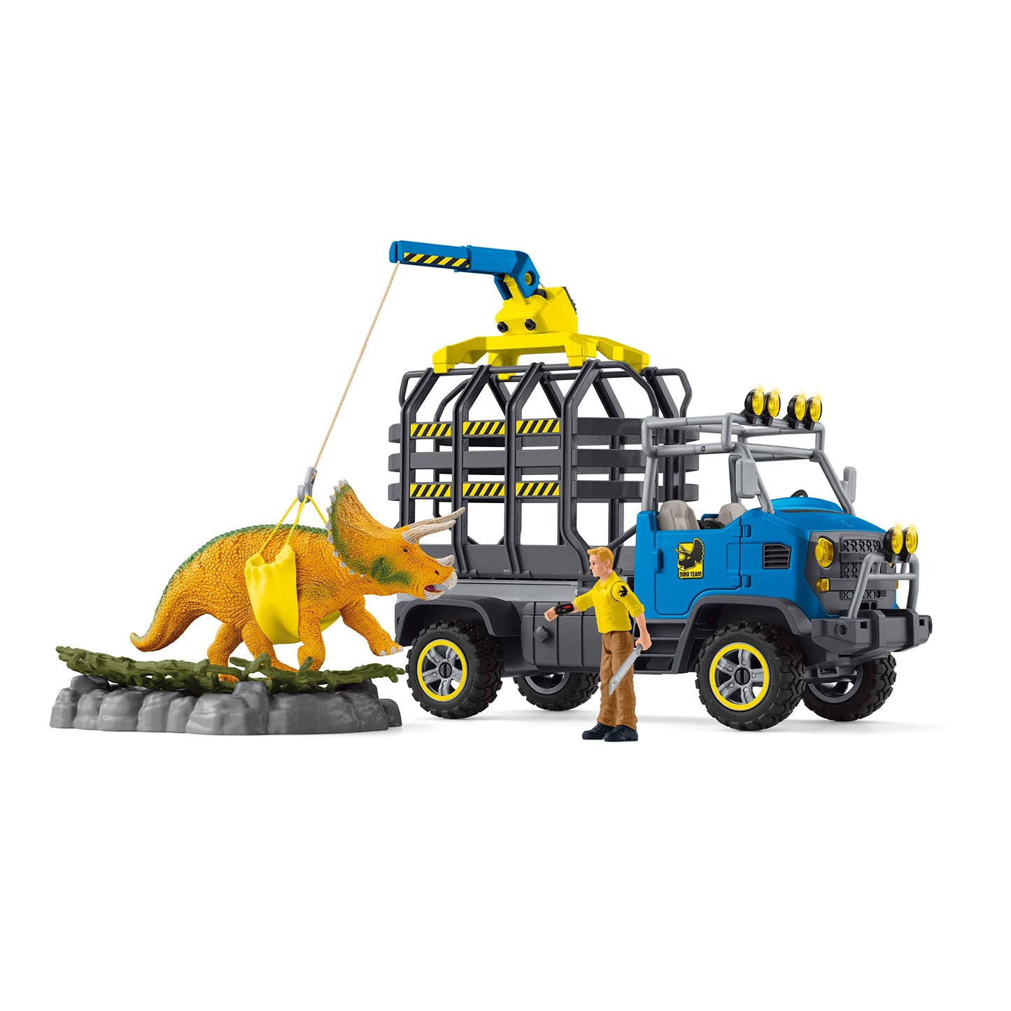 Schleich Dinosaurs, Dinosaur Toys For Kids, Dino Transport Mission Set With Dinosaur Truck And Triceratops Toy, 13 Pieces, Ages 4+