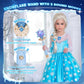 Charmregion Snowflake Toy Wand With Music Spray Light Up Wands For Kids Girls Princess Cosplay Birthday Party Favors, Blue