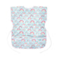 Bumkins Short Sleeve Smock, Toddler Reusable Waterproof Bib For Girls And Boys Ages 3-7 Years, Junior Childrens, Kids Paint Apron, Arts, Crafts And Play With Pocket, Soft Fabric, Rainbows Blue