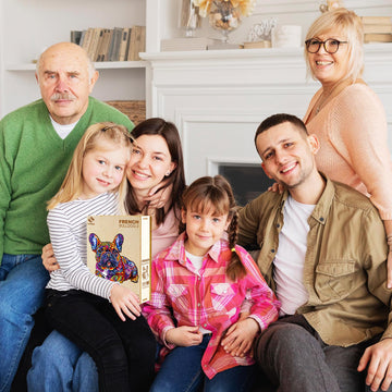 Wooden Puzzles for mature-themeds  Jigsaw Puzzles for mature-themeds Kids  French Bulldog Wooden Puzzle Unique Shaped Wood Puzzles mature-themed  Birthday Gifts for Friends Family Game (13.4 * 12.8in 250pcs)