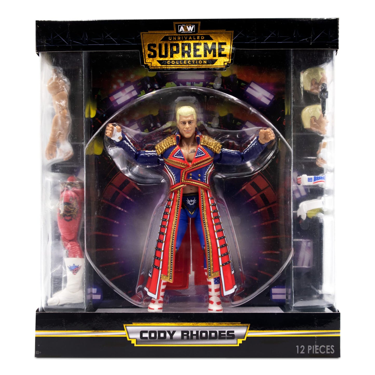 All advanced Wrestling AEW Cody Rhodes UNRIVALED Supreme- 6-Inch Cody Rhodes Figure with Accessories