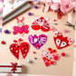 436 Pieces Valentines Day Felt Heart Craft Kit Assorted DIY Heart Ornaments Decorations with Pom-poms Cleaners Googly Eyes Gem