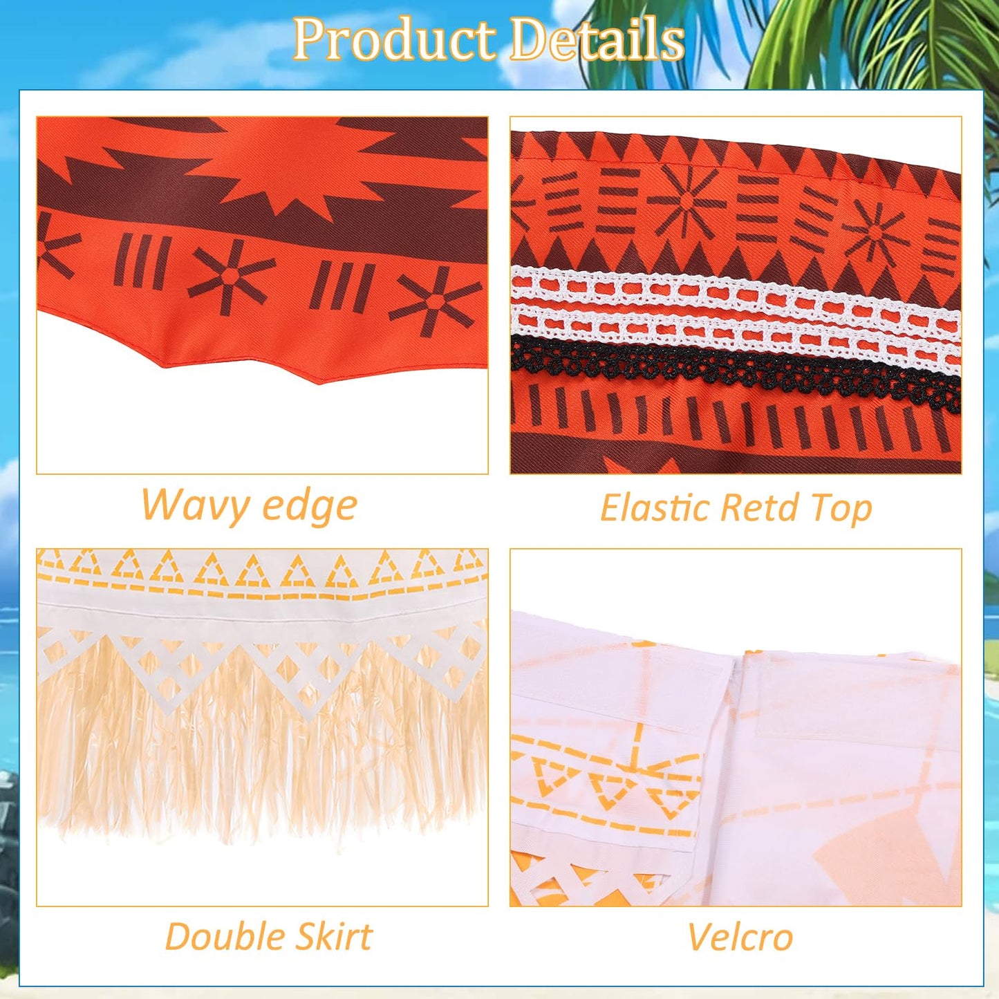 Raaibb Kids Halloween Costume Set For Ocean Princess Costume Girls Kids Princess Dress Up Birthday Party Outfits Dress For Hawai