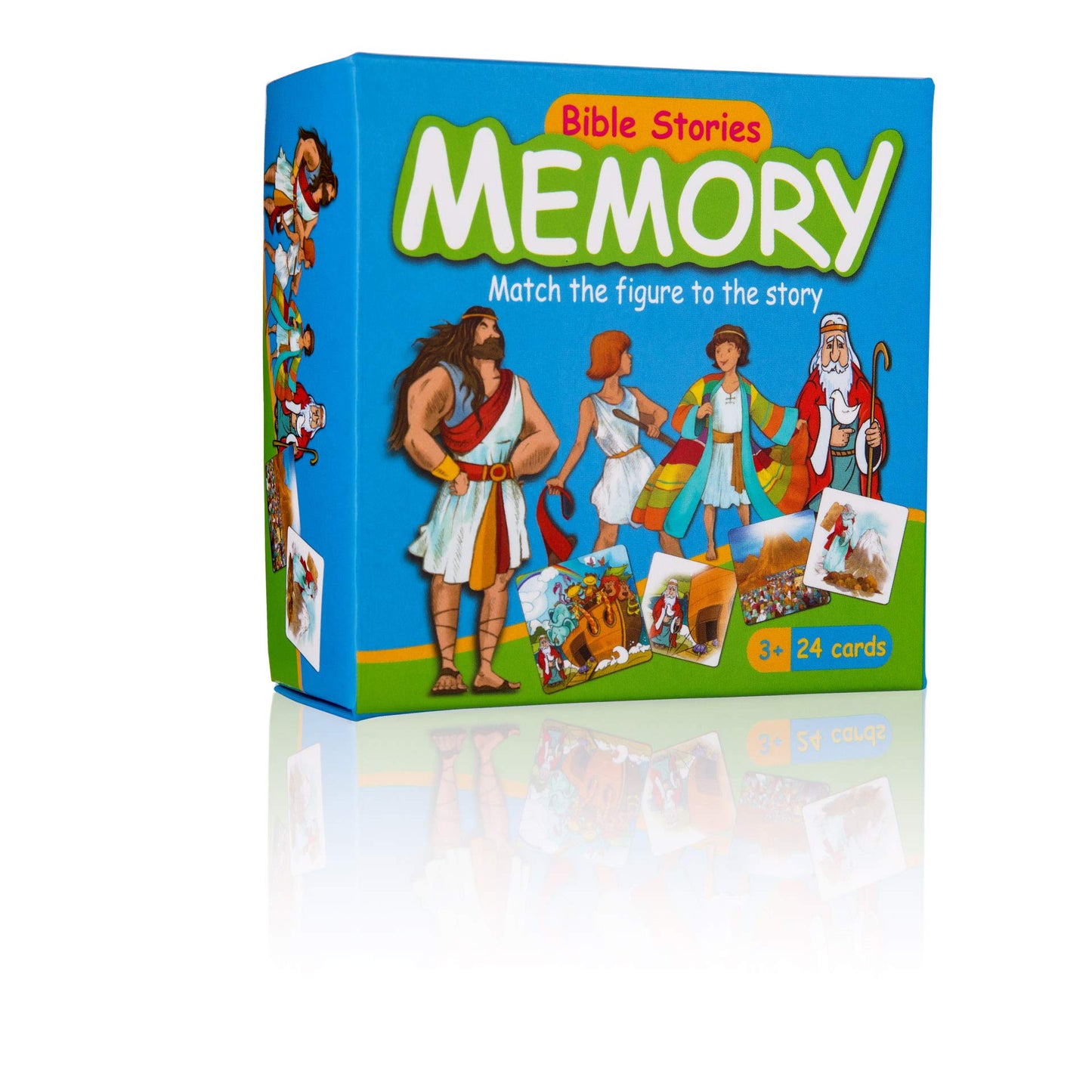 Biblical World Bible Stories Memory Game - Old Testament Card Game for Kids, 24 Educational Cards, Multicolor, Cardboard