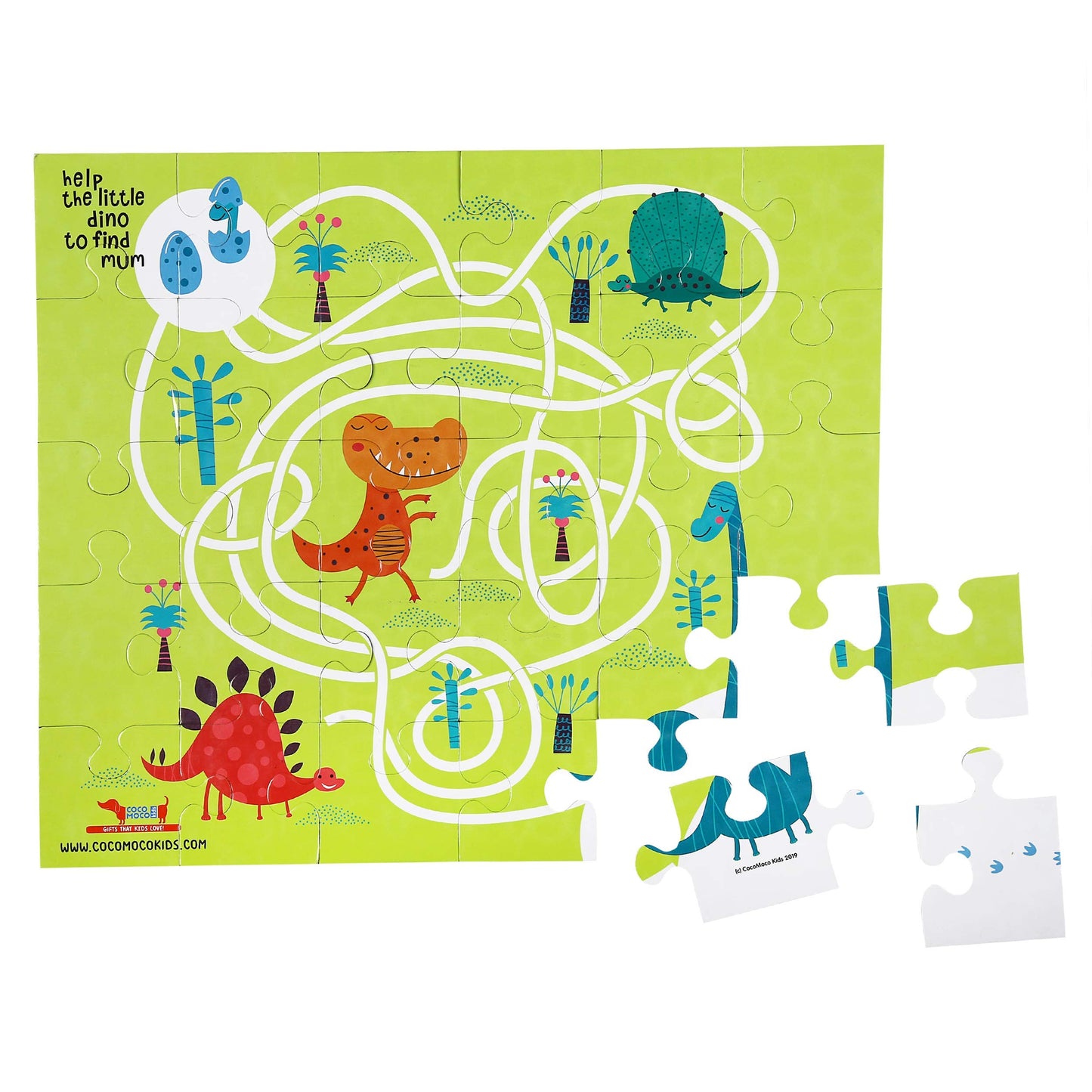 Cocomoco Kids Dinosaur Puzzle For Kids 30 Pieces Jigsaw Puzzle, Educational Learning Toy And Return Gift For Ages 27 Year Old B