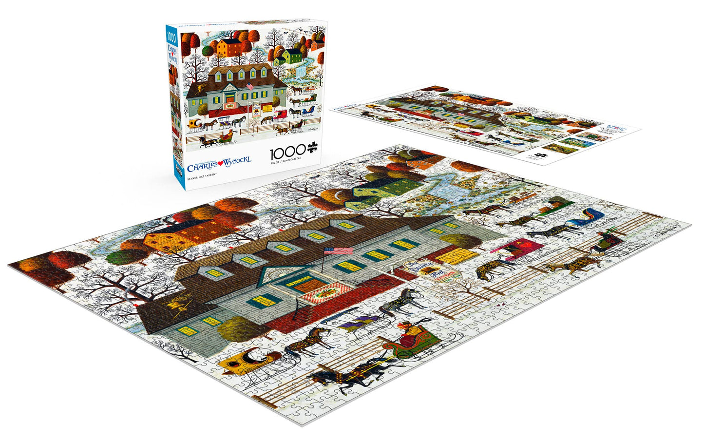 Buffalo Games Beaver Hat Tavern 1000 Piece Jigsaw Puzzle - Large Multicolor Cardboard Puzzle for Adults, Model 11517