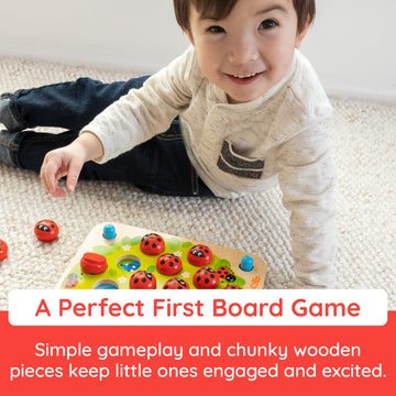 Fat Brain Toys Ladybug'S Garden Toddler Memory Game, Wooden Memory Matching Games For Kids, Preschool Toys