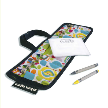 Urban Infant Kids Crayon Travel Case Carrier – Comes With Set Of 10 Non-Toxic Crayons And Draw Booklet – Toddler Activity – Easy Wallet-Style Close And Clipping Handles - Planet