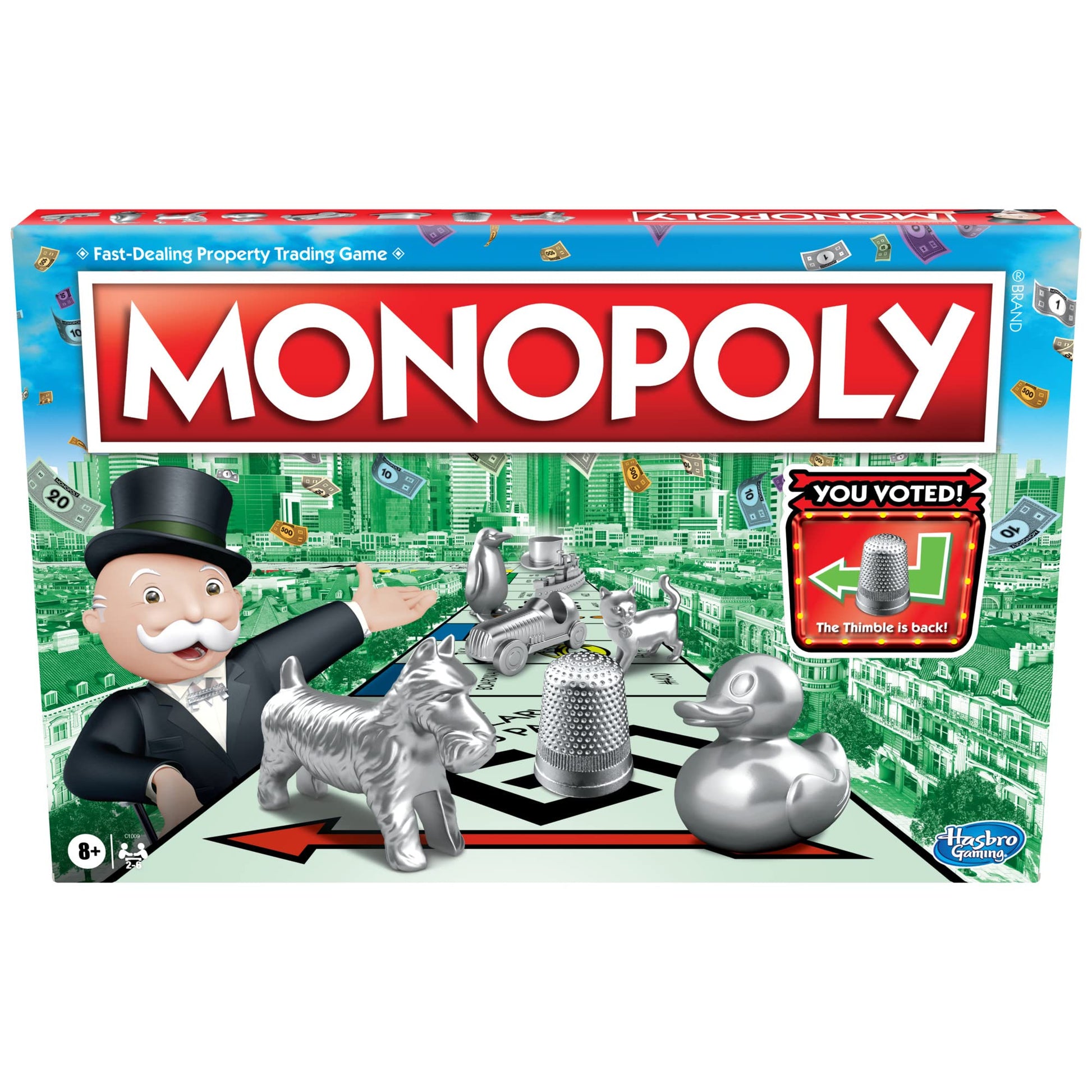 Monopoly Game  Family Board Games for 2 to 6 Players & Kids Ages 8 and Up  Includes 8 Tokens (Token Vote Edition)-New