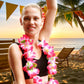 Myamy 36 Counts Hawaiian Leis Necklace Tropical Luau Hawaii Silk Flower Lei Theme Party Favors Wreaths Headbands Holiday Wedding