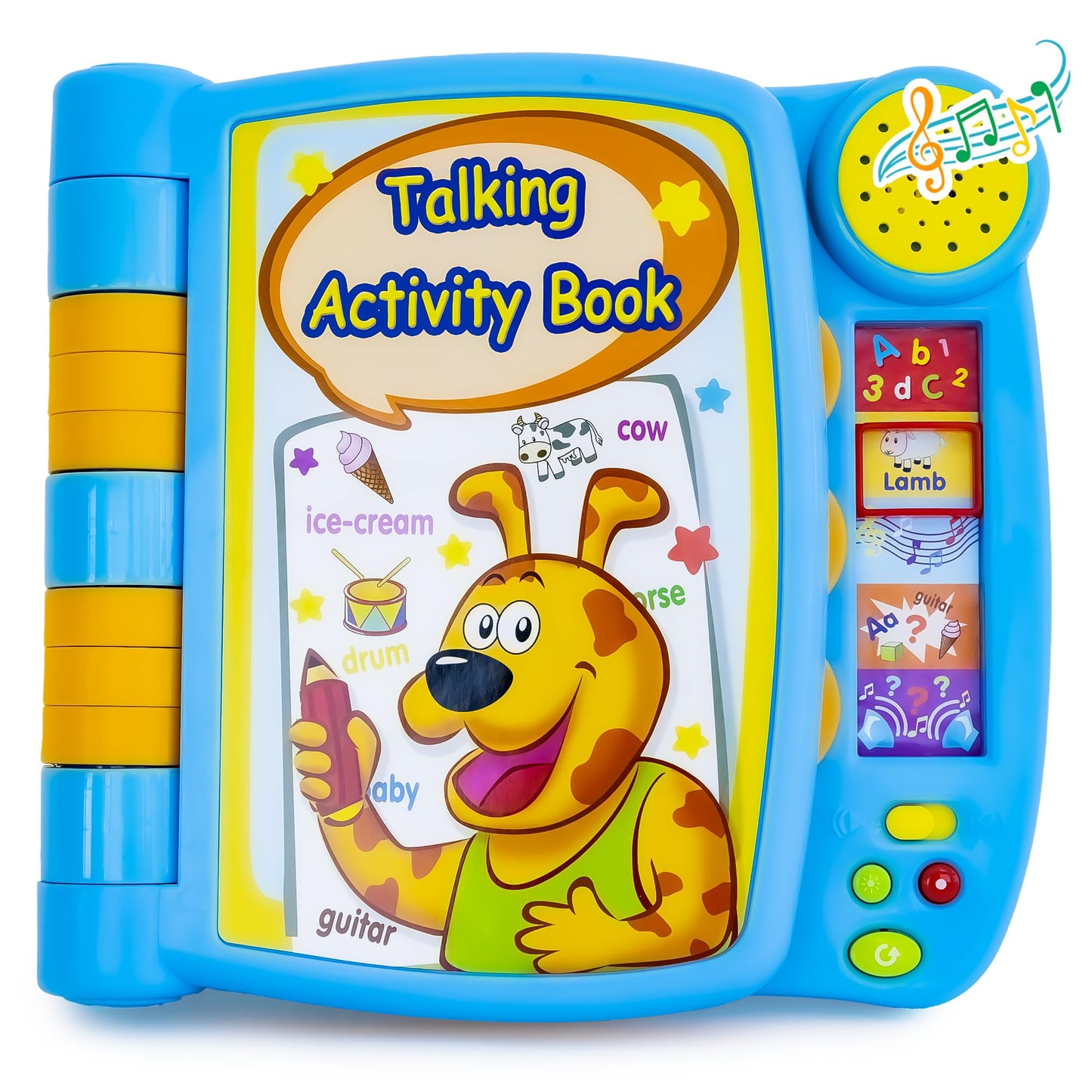 Boxiki Kids Talking Activity Book - Interactive Sound Book with 5 Learning Activities for Ages 2+ - Blue, Plastic, Model 1