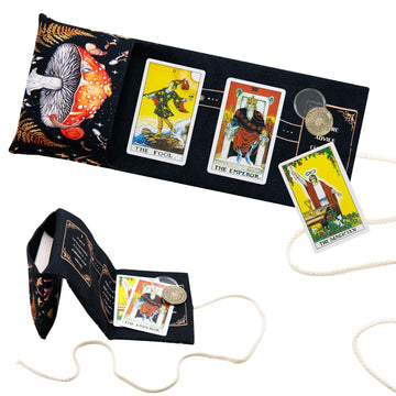 Knana 2Pcs Tarot Card Holder - Linen Tarot Deck Mat With Layout Pattern, Large Tarot Card Storage, Tarot Accessories (Layout Pat
